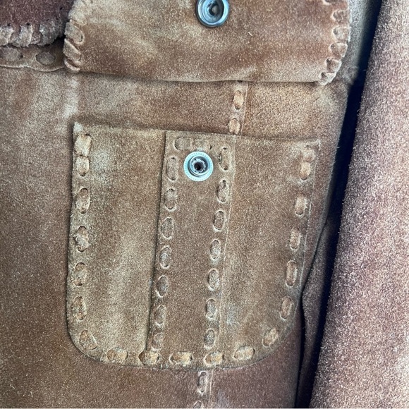 Vintage 60s 70s Handcrafted Leather Suede Jacket Size Small - Picture 3 of 16